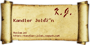 Kandler Jolán névjegykártya
