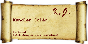 Kandler Jolán névjegykártya