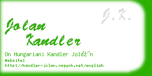 jolan kandler business card